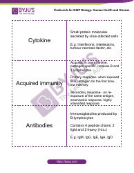 Neet Biology Flashcards - Human Health and Disease, Page 6