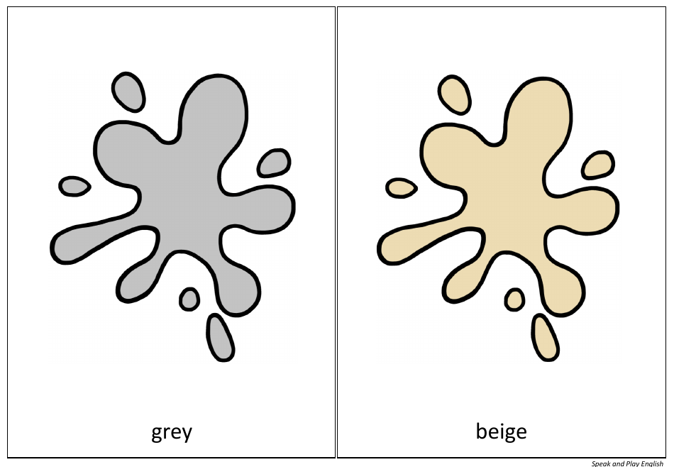 English Flashcards - Colors, Page 6