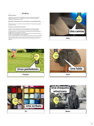 Document preview: Spanish Revision Flashcards - Clothes