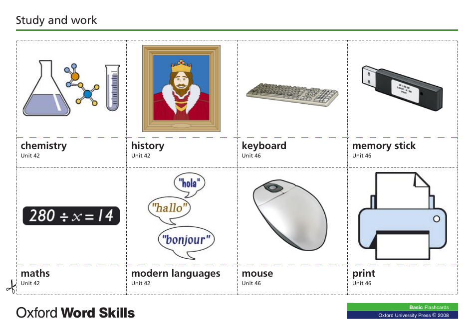 Oxford Word Skills Basic Flashcards, Page 6
