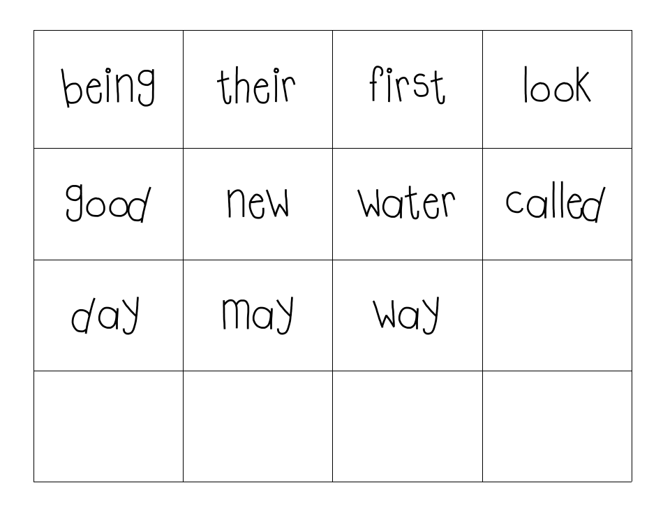 Trick Word Flashcards, Page 6
