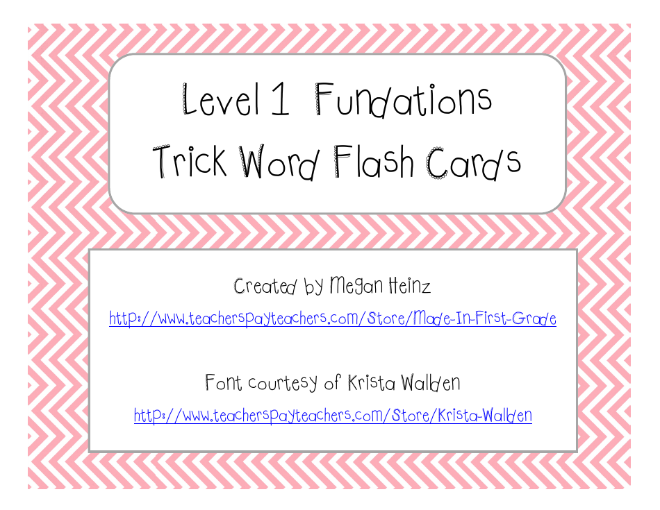 Trick Word Flashcards, Page 7
