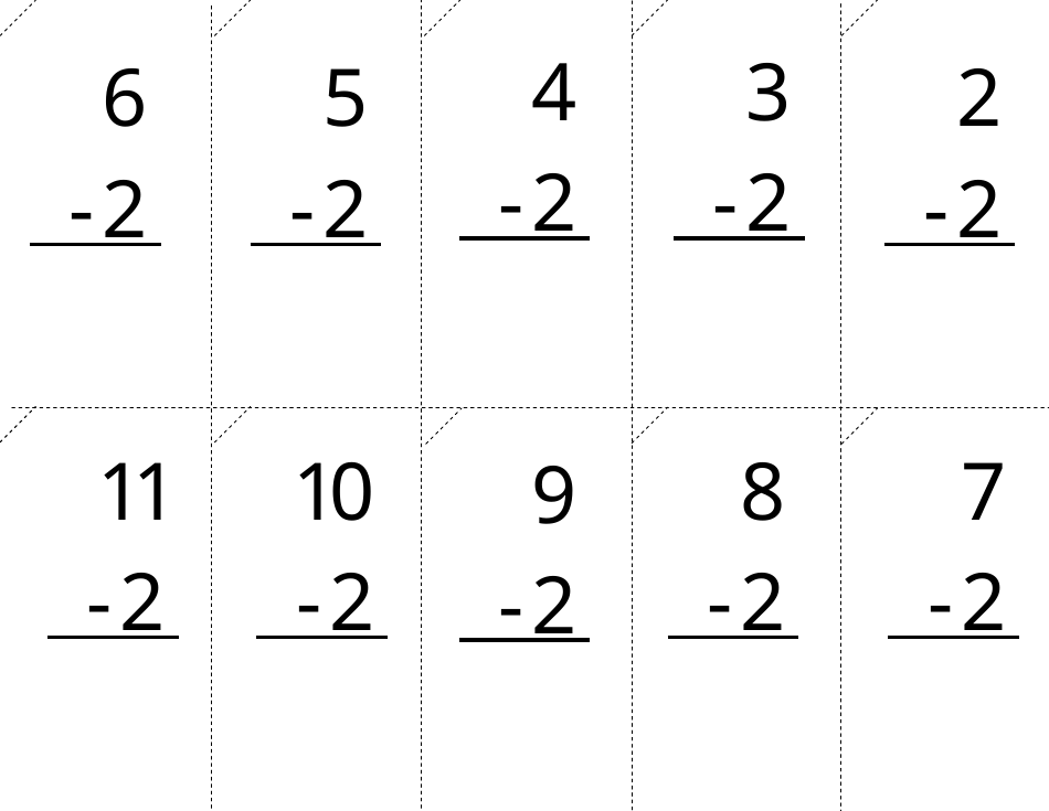 Math Facts Flashcards - Subtraction, Page 7