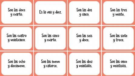 Spanish Flashcards - Time, Page 7