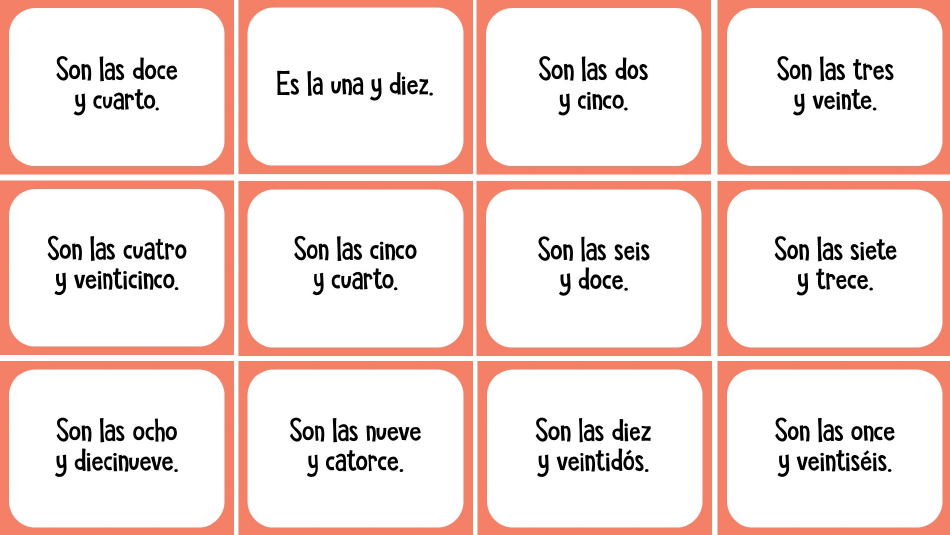 Spanish Flashcards - Time, Page 7