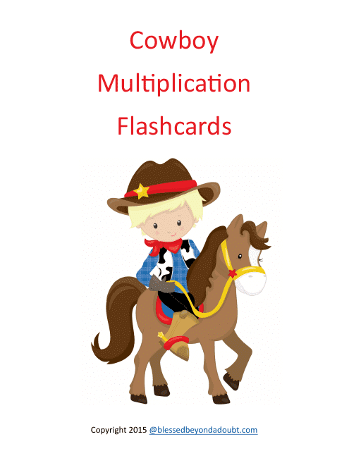 Cowboy Multiplication Flashcards