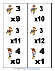 Cowboy Multiplication Flashcards, Page 11