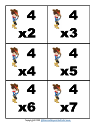 Cowboy Multiplication Flashcards, Page 12