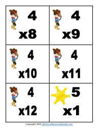 Cowboy Multiplication Flashcards, Page 13
