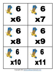 Cowboy Multiplication Flashcards, Page 17