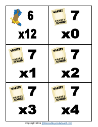 Cowboy Multiplication Flashcards, Page 18