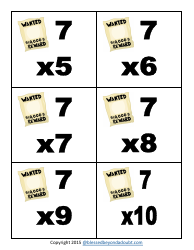 Cowboy Multiplication Flashcards, Page 19