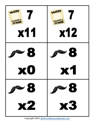 Cowboy Multiplication Flashcards, Page 20
