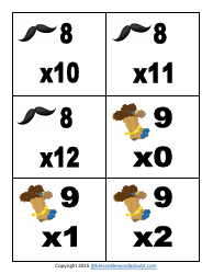 Cowboy Multiplication Flashcards, Page 22