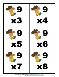 Cowboy Multiplication Flashcards, Page 23