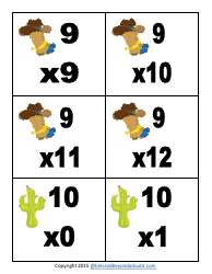 Cowboy Multiplication Flashcards, Page 24