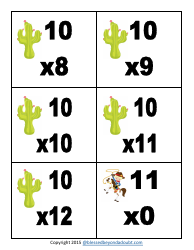 Cowboy Multiplication Flashcards, Page 26