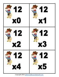 Cowboy Multiplication Flashcards, Page 29
