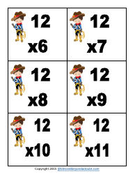 Cowboy Multiplication Flashcards, Page 30