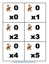 Cowboy Multiplication Flashcards, Page 3