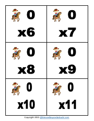 Cowboy Multiplication Flashcards, Page 4