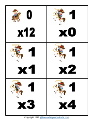 Cowboy Multiplication Flashcards, Page 5