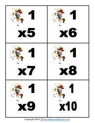Cowboy Multiplication Flashcards, Page 6