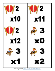 Cowboy Multiplication Flashcards, Page 9