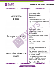 Document preview: Neet Biology Flashcards - the Solid State