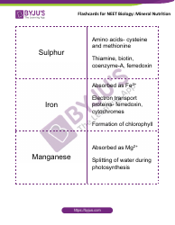 Neet Biology Flashcards - Mineral Nutrition, Page 3