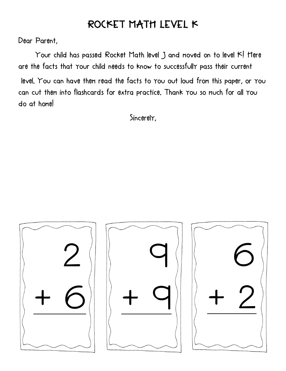 Rocket Math Flashcards, Page 11