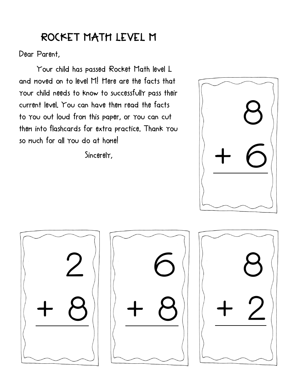 Rocket Math Flashcards, Page 13