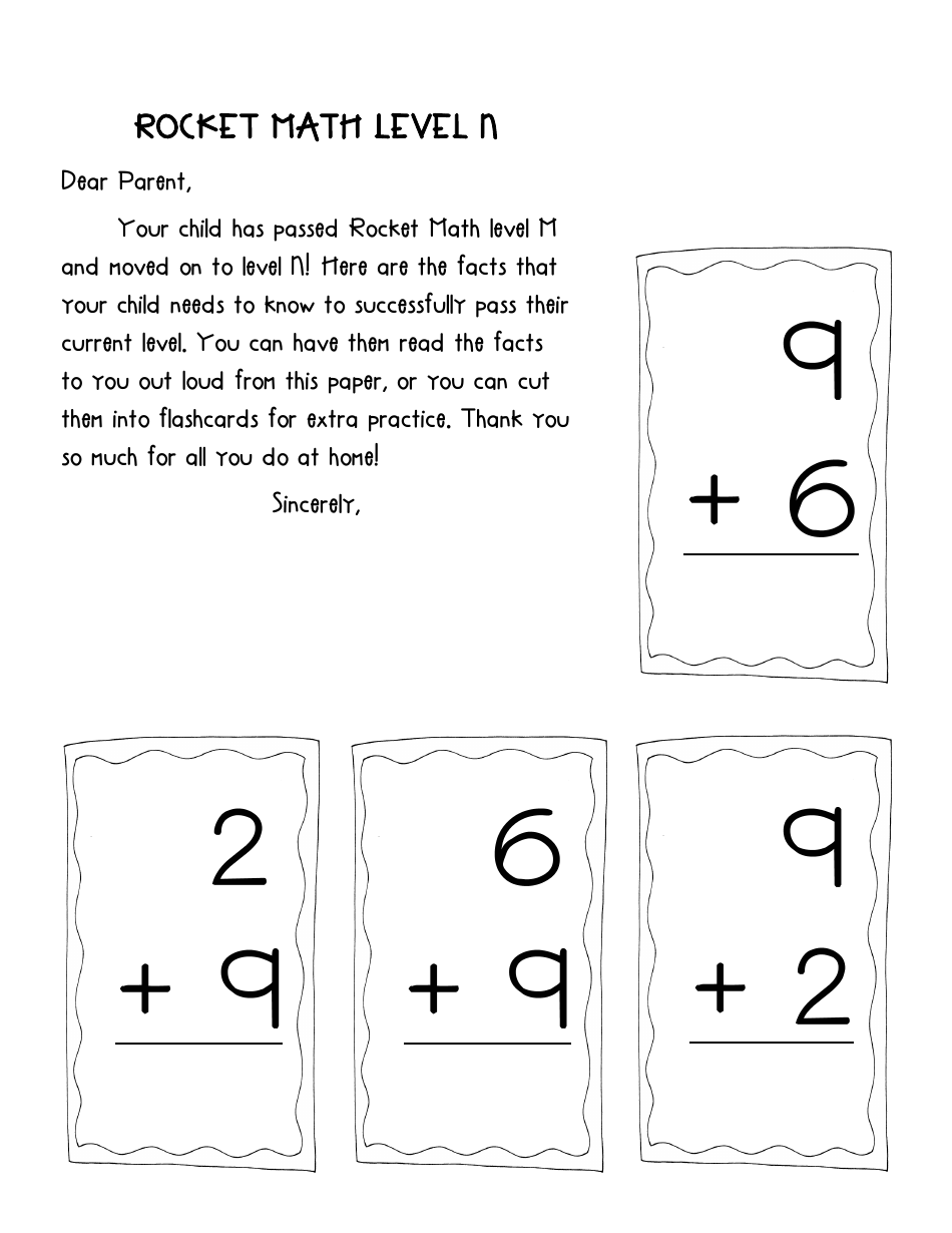 Rocket Math Flashcards, Page 14