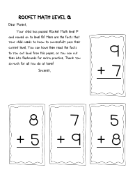 Rocket Math Flashcards, Page 17