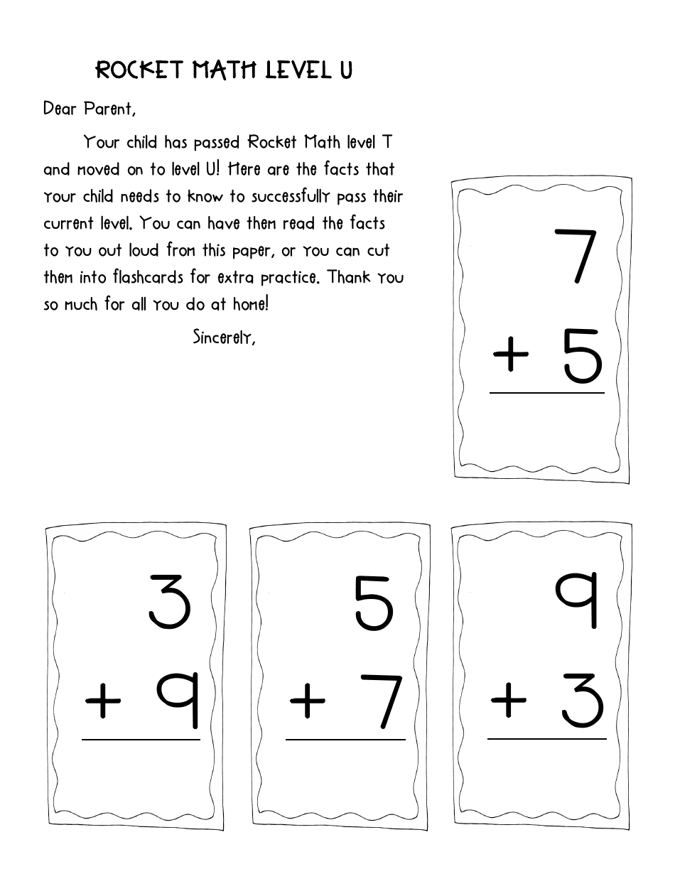 Rocket Math Flashcards, Page 21
