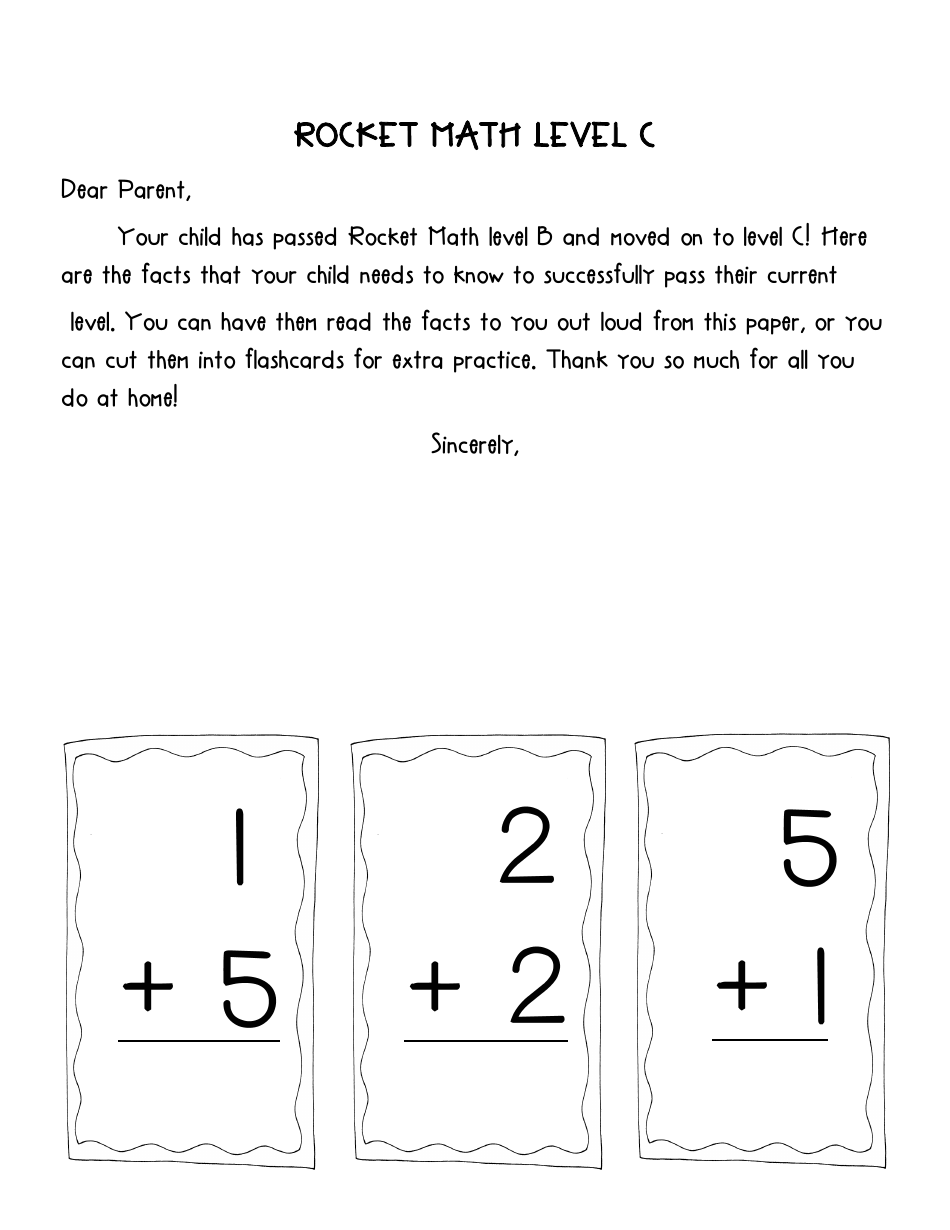 Rocket Math Flashcards, Page 3