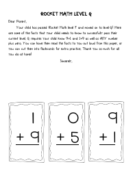 Rocket Math Flashcards, Page 7