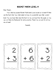 Rocket Math Flashcards, Page 8