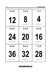 0-12 Multiplication Flashcards, Page 10
