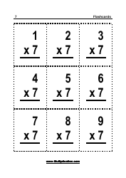 0-12 Multiplication Flashcards, Page 15