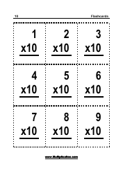 0-12 Multiplication Flashcards, Page 21