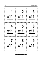 0-12 Multiplication Flashcards, Page 23