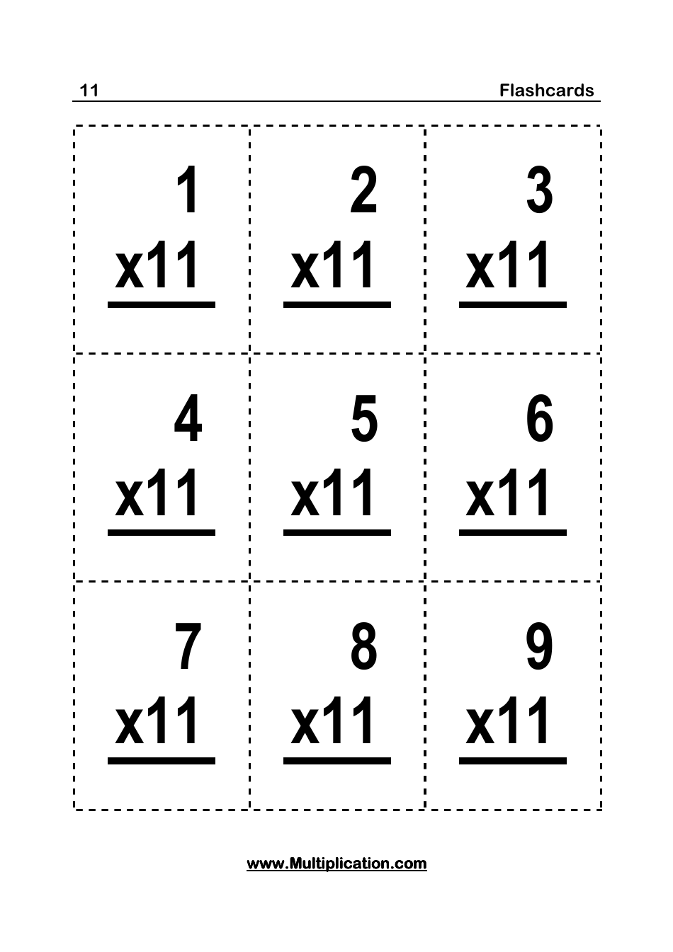 0-12 Multiplication Flashcards, Page 23