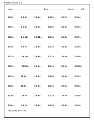 0-12 Multiplication Flashcards, Page 27