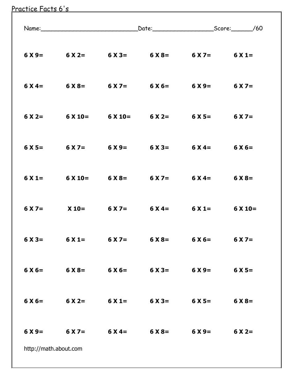 0-12 Multiplication Flashcards, Page 31