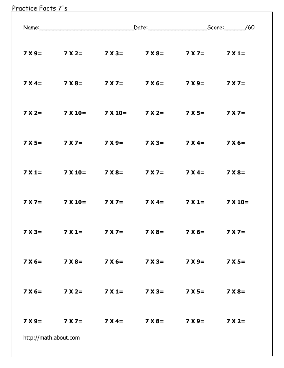 0-12 Multiplication Flashcards, Page 32
