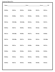 0-12 Multiplication Flashcards, Page 34