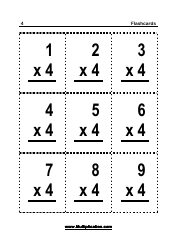0-12 Multiplication Flashcards, Page 9
