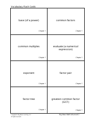 Document preview: Advanced Math Vocabulary Flash Cards - Big Ideas Learning