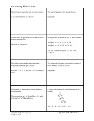 Advanced Math Vocabulary Flash Cards - Big Ideas Learning, Page 2